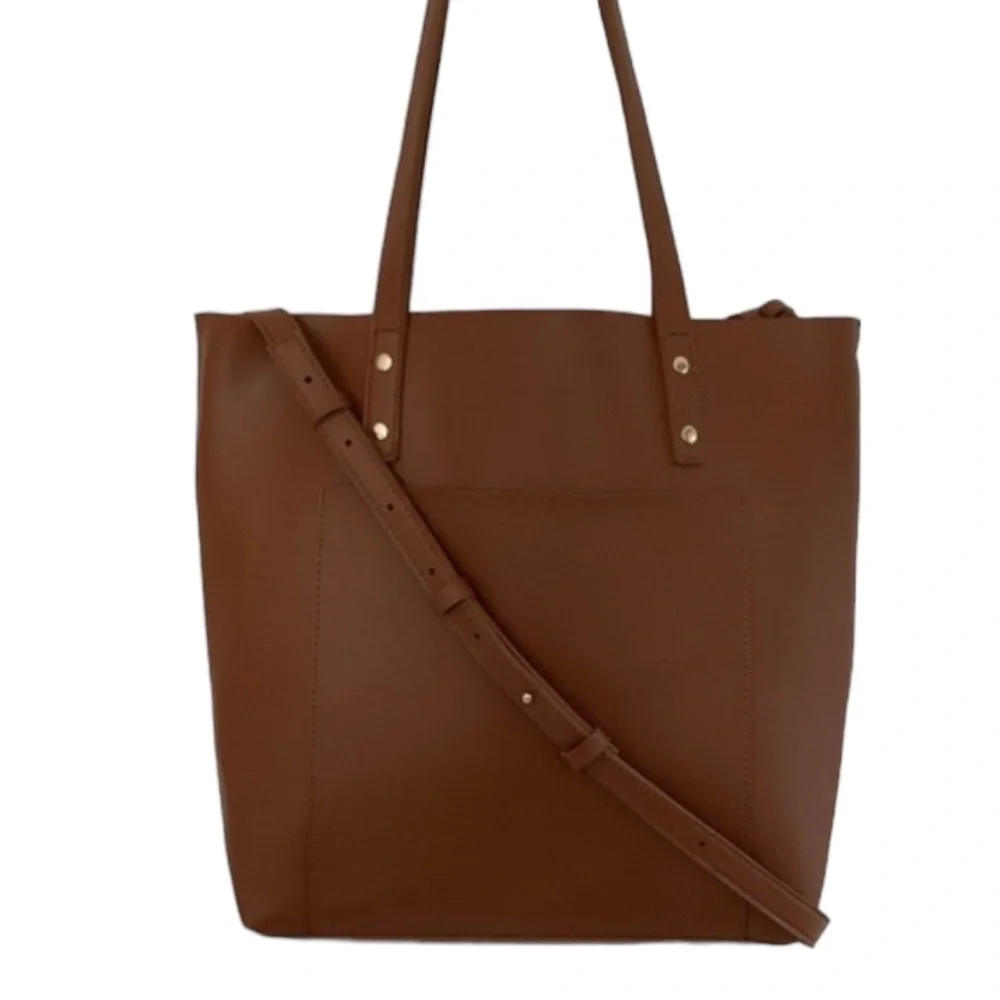 Henny & Lev Danielle Adjustable Crossbody/Shoulder/Tote Vegan Leather Go…
